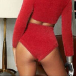 SAVAGE X FENTY Fluff It Up Booty Shorts Red Size Large